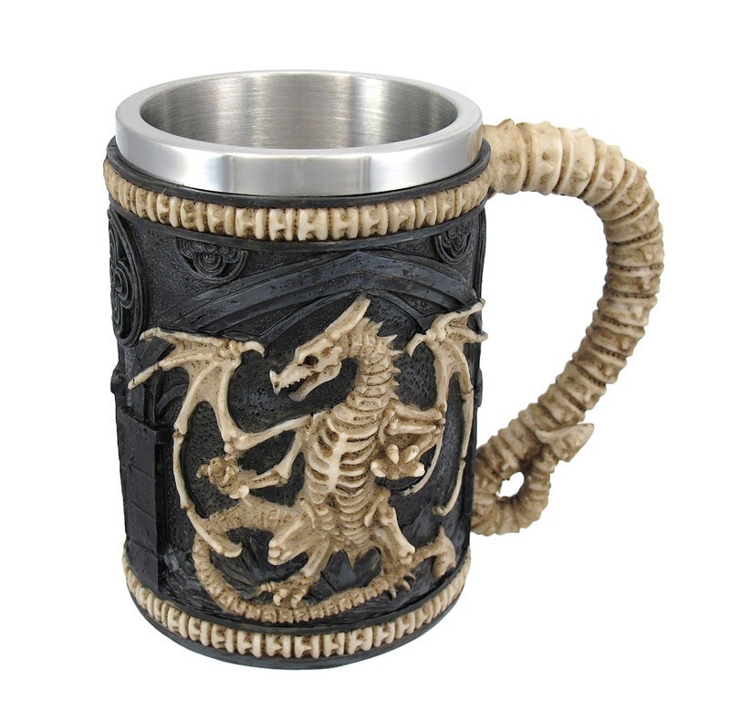 Things2Die4 Dragon Skeleton Tankard 16 oz. Mug - Image 1